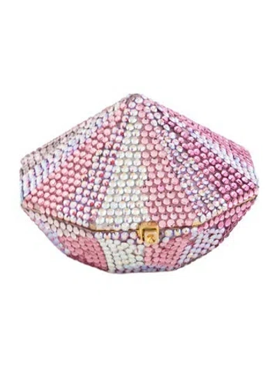 Pre-owned Judith Leiber Diamond Pink Clutch
