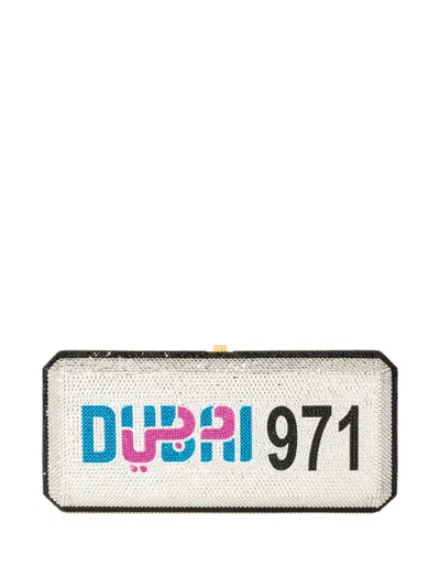 Judith Leiber Dubai Crystal-embellished Clutch Bag In White