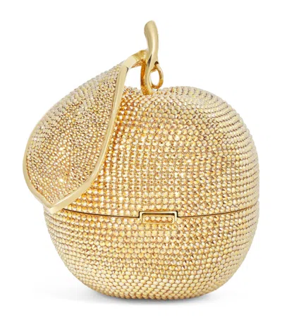 Judith Leiber Embellished Apple Clutch Bag In Gold