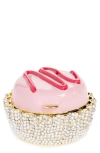 Judith Leiber Embellished Bonbon Pillbox In Champagne Rhinestone Multi