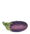Judith Leiber Crystal Embellished Eggplant Clutch In Purple