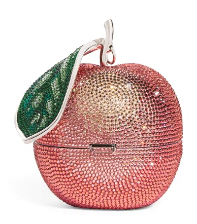 Judith Leiber Embellished Peachy Keen Clutch Bag In Red