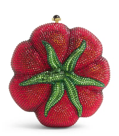 Judith Leiber Embellished Tomato Clutch Bag In Red