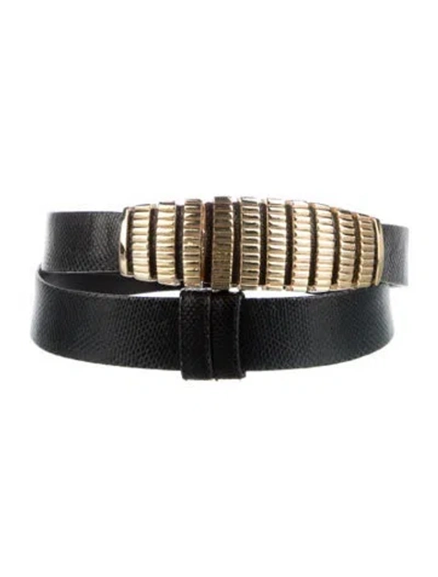 Pre-owned Judith Leiber Embossed Leather Belt In Multi