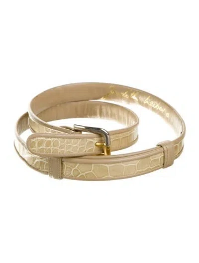 Pre-owned Judith Leiber Embossed Leather Belt In Neutral