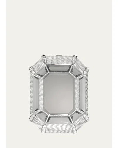 Judith Leiber Emerald-cut Ring Minaudiere In Silver