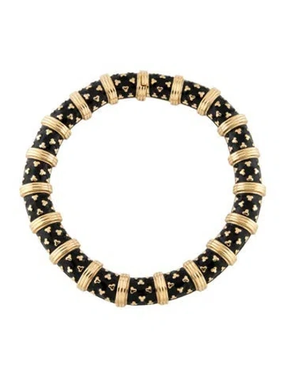 Pre-owned Judith Leiber Enamel Choker Necklace, 18" In Multi