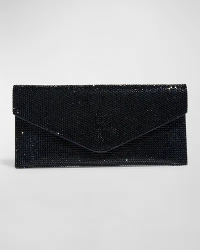 Judith Leiber Envelope Beaded Clutch Bag In Midnight Navy
