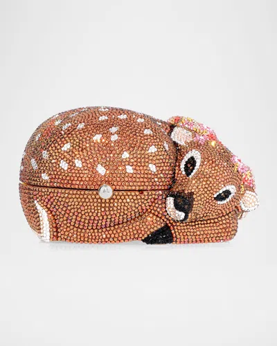 Judith Leiber Fawn Crystal Clutch Bag In Stzmt