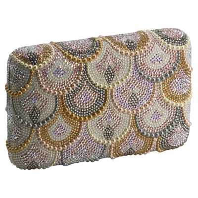 Pre-owned Judith Leiber Fine Judith Lieber Pearl And Crystal Clutch In Gray