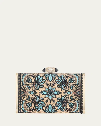 Judith Leiber Floral Crystal Rectangle Clutch Bag