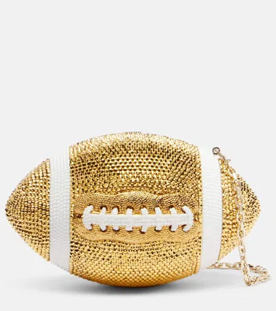 Judith Leiber Football Crystal-embellished Clutch In Gold