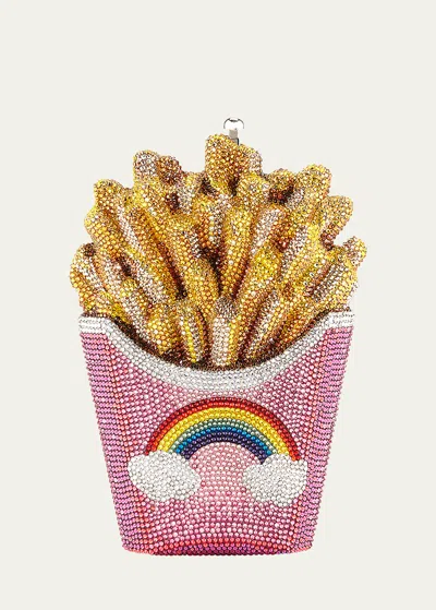 Judith Leiber French Fries Rainbow Clutch Bag In Pink
