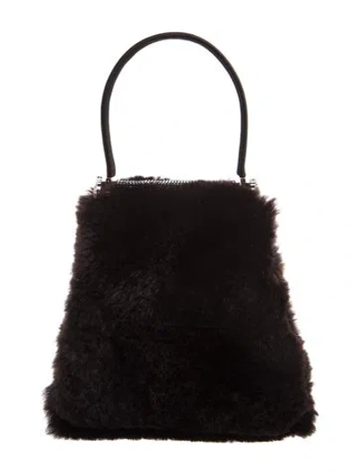Pre-owned Judith Leiber Fur Top Handle Bag In Black