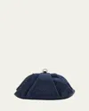 Judith Leiber Gemma Crystal Clutch Bag In Silver Midnight Navy