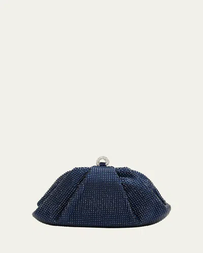 Judith Leiber Gemma Crystal Clutch Bag In Silver Midnight Navy