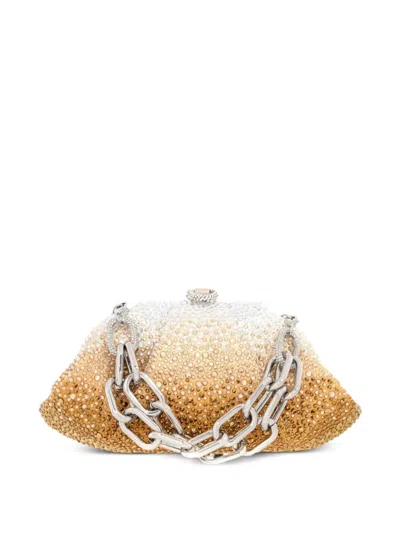 Judith Leiber Gemma Crystal-embellished Chain-link Clutch Bag In Gold