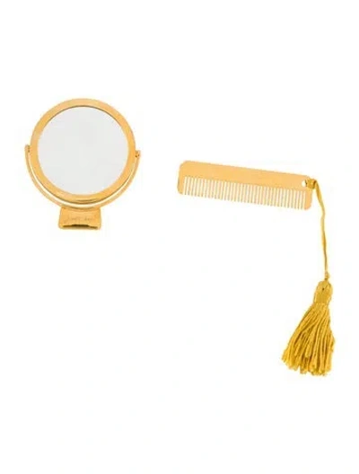 Pre-owned Judith Leiber Gold Mirror & Comb Bag Accessory