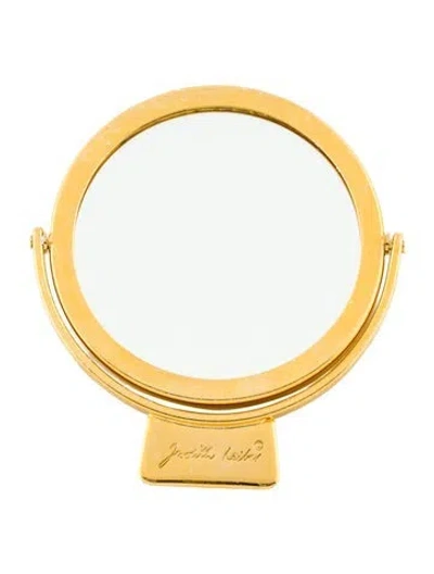 Pre-owned Judith Leiber Gold Round Pocket Mirror