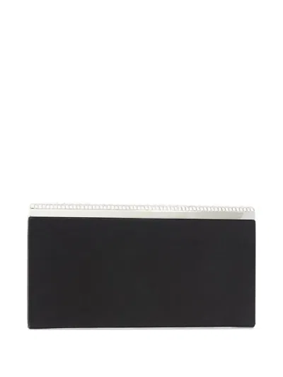 Judith Leiber Grace Crystal-embellished Satin Clutch In Black