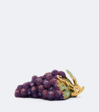 Judith Leiber Grapes Concord Embellished Clutch In Purple