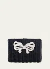 Judith Leiber Hailey Bow Basket Clutch Bag In Silver Black