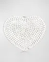 Judith Leiber Heart Crystal Pillbox In Silver Rhine