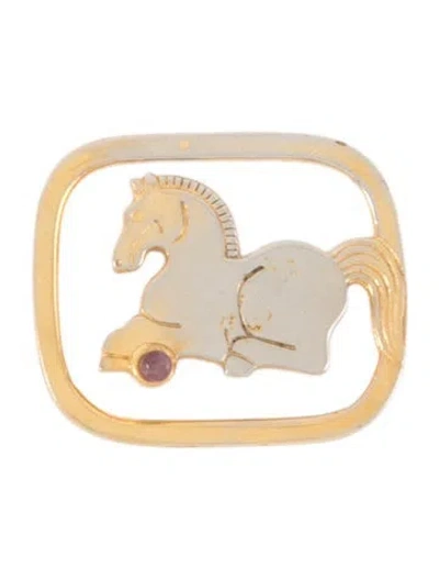 Pre-owned Judith Leiber Horse Bookmark In Metallic