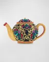 Judith Leiber Jasmine Teapot Minaudiere In Champagne Jet Multi