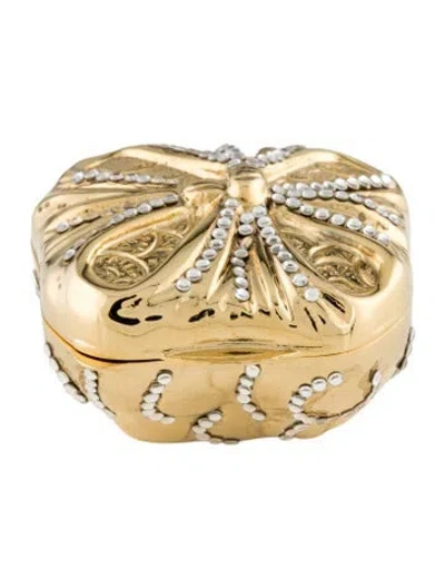 Pre-owned Judith Leiber Jewelry Box In Gold