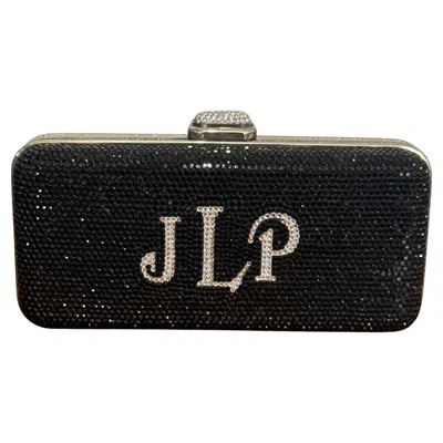 Pre-owned Judith Leiber Jlp Black & Silver Minaudiere Clutch Double Sided New With Tags