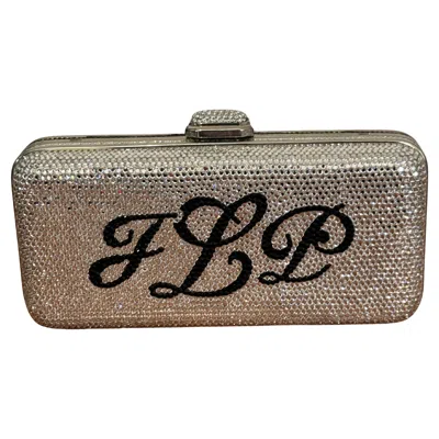 Pre-owned Judith Leiber Jlp Minaudiere Clutch Double Sided Black Silver New With Tag