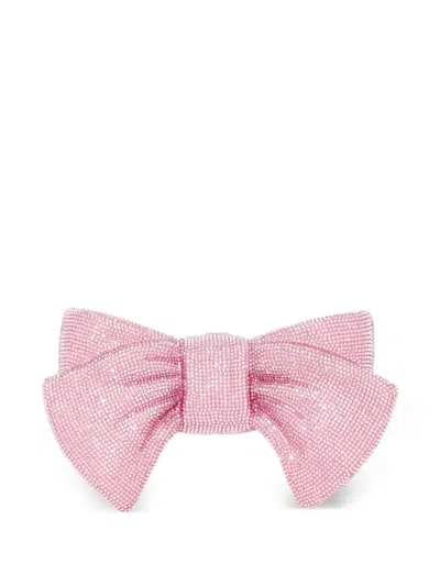 Judith Leiber Just For You Bow Crystal-embellished Clutch Bag In Pink