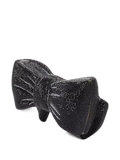 Judith Leiber Just For You Crystal-embellished Bow Clutch Bag In Black