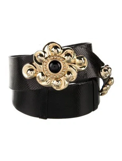 Pre-owned Judith Leiber Karung Belt In Black