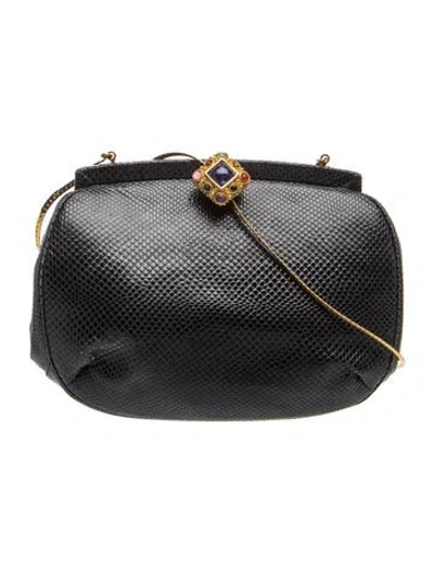 Pre-owned Judith Leiber Karung Clutch In Black