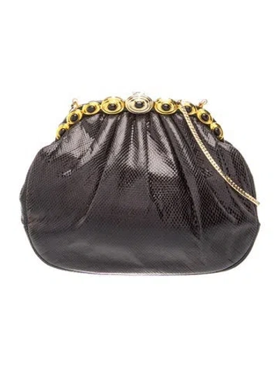 Pre-owned Judith Leiber Karung Clutch In Green