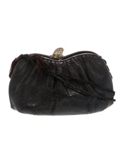 Pre-owned Judith Leiber Karung Evening Bag In Black
