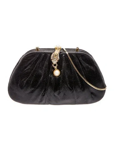 Pre-owned Judith Leiber Karung Evening Bag In Black