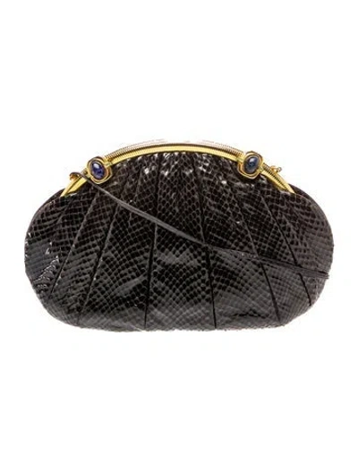 Pre-owned Judith Leiber Karung Evening Bag In Black