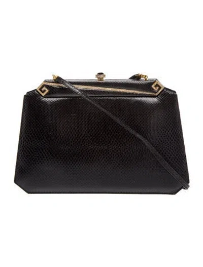 Pre-owned Judith Leiber Karung Evening Bag In Black