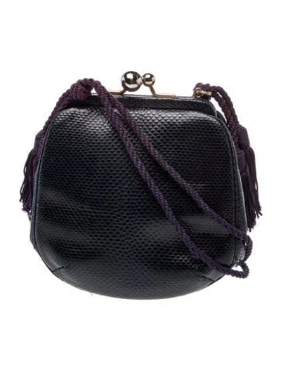 Pre-owned Judith Leiber Karung Evening Bag In Blue