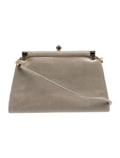 Pre-owned Judith Leiber Karung Evening Bag In Gray
