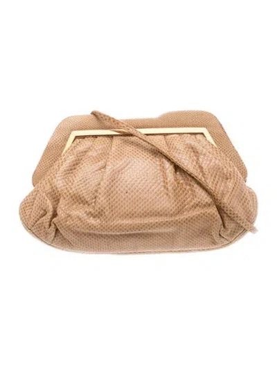 Pre-owned Judith Leiber Karung Evening Bag In Neutral