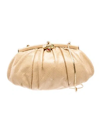 Pre-owned Judith Leiber Karung Evening Bag In Neutrals