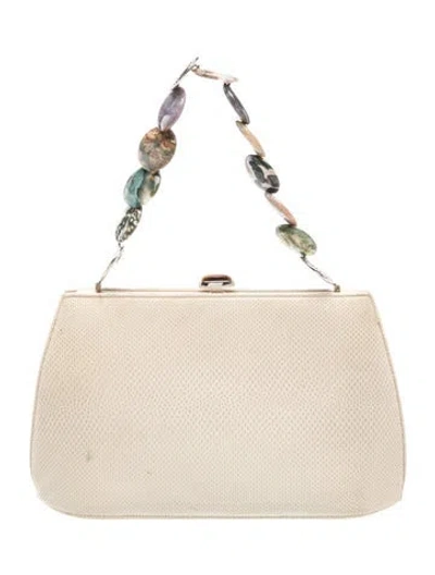 Pre-owned Judith Leiber Karung Evening Bag In Neutrals