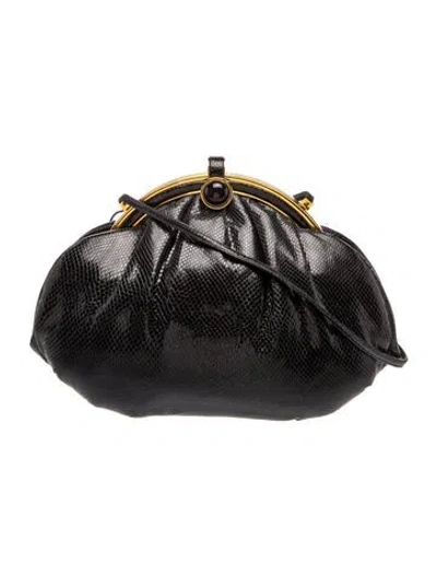 Pre-owned Judith Leiber Karung Shoulder Bag In Black