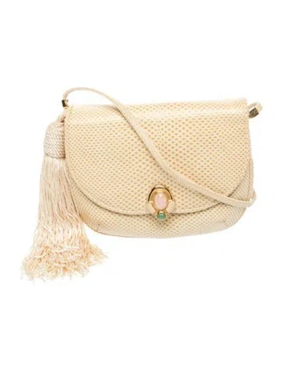Pre-owned Judith Leiber Karung Shoulder Bag In Neutral