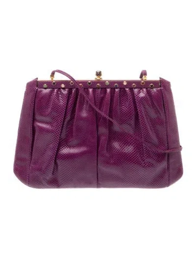 Pre-owned Judith Leiber Karung Shoulder Bag In Purple