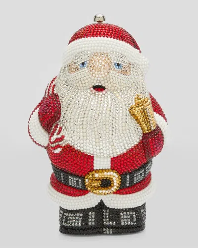 Judith Leiber Kris' Santa Minaudiere In Silver/red